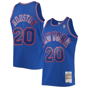 Fantastic Allan Houston New York Knicks 1996/97 Throwback Dark Swingman Jersey   Blue to elevate your game - day look