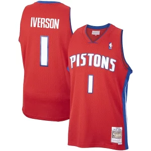 Fantastic Allen Iverson Detroit Pistons 2008/09 Hardwood Classics Swingman Jersey   Red to elevate your game - day look