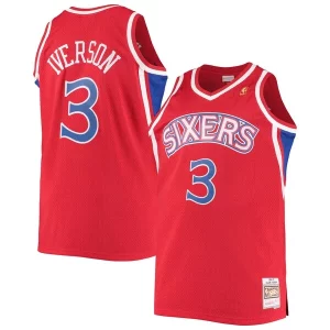 Fantastic Allen Iverson Philadelphia 76ers 1996/97 Big & Tall Hardwood Classics Swingman Jersey   Red/Black/Royal/White a must - have for collectors