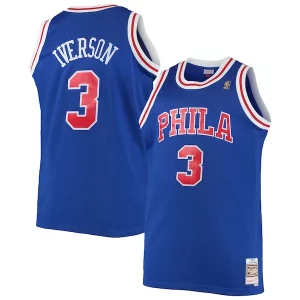 Fantastic Allen Iverson Philadelphia 76ers 1996/97 Big & Tall Hardwood Classics Swingman Jersey   Royal/Black/Red/White for passionate basketball fans