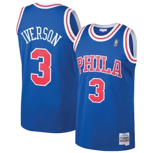 Premium Allen Iverson Philadelphia 76ers 1996/97 Hardwood Classics Throwback Swingman Jersey   Royal to stand out at the arena
