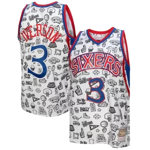 Stunning Allen Iverson Philadelphia 76ers 1996/97 Swingman Jersey   White to stand out at the arena
