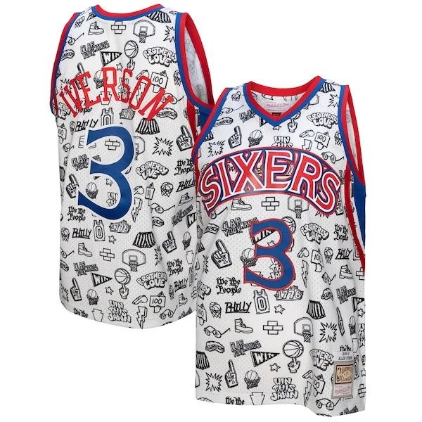 Stunning Allen Iverson Philadelphia 76ers 1996/97 Swingman Jersey White to stand out at the arena