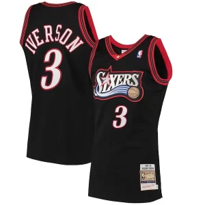 Stunning Allen Iverson Philadelphia 76ers 1997/98 Hardwood Classics Authentic Jersey   Black to elevate your game - day look