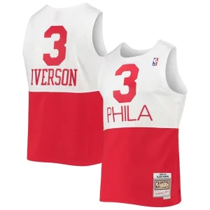 Superb Allen Iverson Philadelphia 76ers 2003/2004 Hardwood Classics Swingman Jersey   White/Red to stand out at the arena