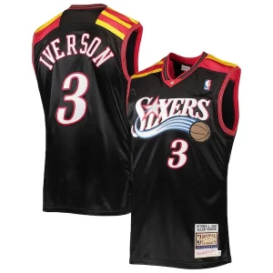 Gorgeous Allen Iverson Philadelphia 76ers 2006 Hardwood Classics Authentic Jersey   Black/Red/White a must - have for collectors