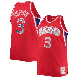 Fantastic Allen Iverson Philadelphia 76ers Big & Tall 1996/97 NBA 75th Anniversary Diamond Swingman Jersey   Red to stand out at the arena