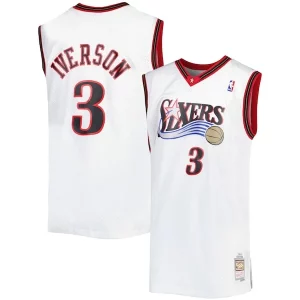 Charming Allen Iverson Philadelphia 76ers Big & Tall Hardwood Classics 1996/97 Swingman Jersey   White/Black/Red/Royal for passionate basketball fans