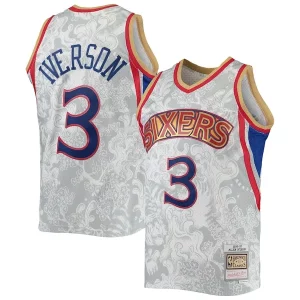 Charming Allen Iverson Philadelphia 76ers Hardwood Classics 1996/97 Lunar New Year Swingman Jersey   White to elevate your game - day look