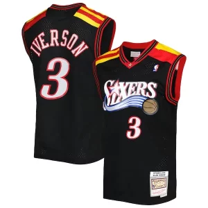 Premium Allen Iverson Philadelphia 76ers Hardwood Classics 2006/07 Swingman Jersey   Black perfect for showing team spirit