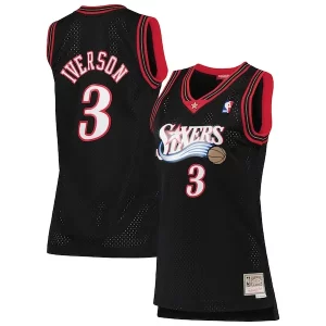 Gorgeous Allen Iverson Philadelphia 76ers Women's 2000/01 Hardwood Classics Swingman Jersey   Black to elevate your game - day look