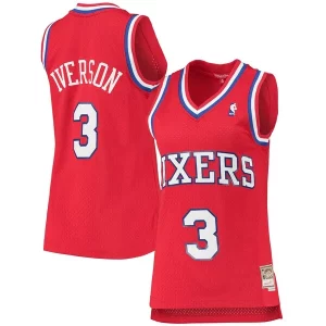 Premium Allen Iverson Philadelphia 76ers Women's 2002/03 Hardwood Classics Swingman Jersey   Red to stand out at the arena