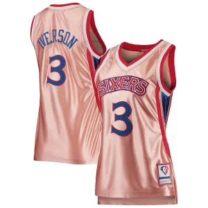Charming Allen Iverson Philadelphia 76ers Women's 75th Anniversary Rose Gold 1996 Swingman Jersey   Pink for ultimate sports enthusiasts