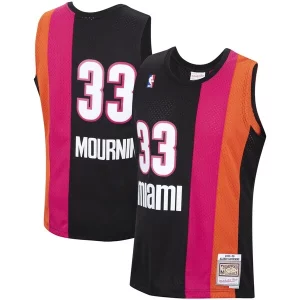 Superb Alonzo Mourning Miami Heat 2005/2006 Hardwood Classics Swingman Jersey   Black perfect for showing team spirit