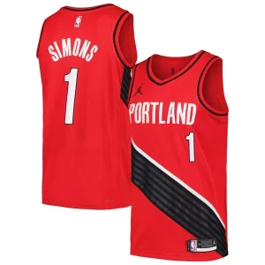 Gorgeous Anfernee Simons Portland Trail Blazers Jordan Brand Swingman Player Jersey   Statement Edition   Red/Black to elevate your game - day look
