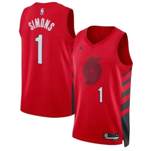 Fantastic Anfernee Simons Portland Trail Blazers Jordan Brand Unisex Swingman Jersey   Statement Edition   Red perfect for showing team spirit