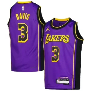 Stunning Anthony Davis Los Angeles Lakers Jordan Brand Youth Swingman Jersey   Statement Edition   Purple to elevate your game - day look