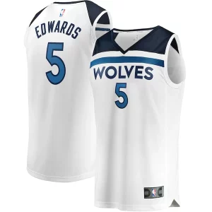 Fantastic Anthony Edwards Minnesota Timberwolves Youth Fast Break Replica Player Jersey   Association Edition   White for ultimate sports enthusiasts