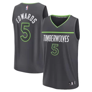 Exquisite Anthony Edwards Minnesota Timberwolves Youth Fast Break Replica Player Jersey   Statement Edition   Anthracite perfect for showing team spirit