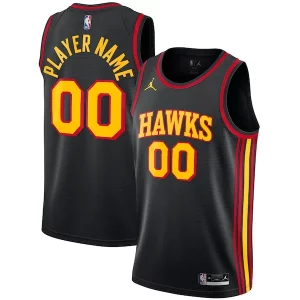 Stunning Atlanta Hawks Jordan Brand Swingman Custom Jersey   Statement Edition   Black a must - have for collectors