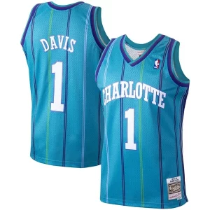 Stunning Baron Davis Charlotte Hornets 1999/00 Hardwood Classics Swingman Jersey   Teal a must - have for collectors