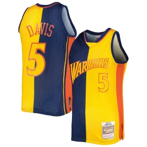 Charming Baron Davis Golden State Warriors Hardwood Classics 2006/07 Split Swingman Jersey   Navy/Gold for ultimate sports enthusiasts