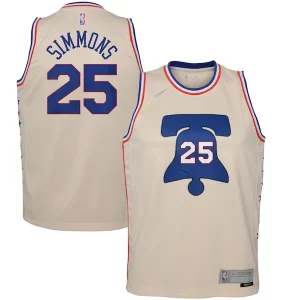Gorgeous Ben Simmons Philadelphia 76ers Nike Youth 2020/21 Swingman Player Jersey Cream   Earned Edition to stand out at the arena
