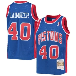 Fantastic Bill Laimbeer Detroit Pistons Youth 1988/89 Hardwood Classics Swingman Jersey   Blue perfect for showing team spirit