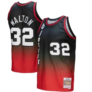 Gorgeous Bill Walton Portland Trail Blazers 1976/77 Hardwood Classics Fadeaway Swingman Player Jersey   Red/Black to stand out at the arena