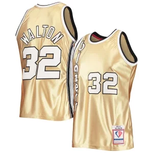 Charming Bill Walton Portland Trail Blazers 75th Anniversary 1976/77 Hardwood Classics Swingman Jersey   Gold to stand out at the arena