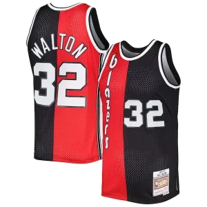 Charming Bill Walton Portland Trail Blazers Hardwood Classics 1976/77 Split Swingman Jersey   Red/Black a must - have for collectors