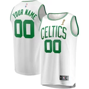 Stunning Boston Celtics 2024 NBA Finals Champions Custom Fast Break Jersey   White   Association Edition for passionate basketball fans