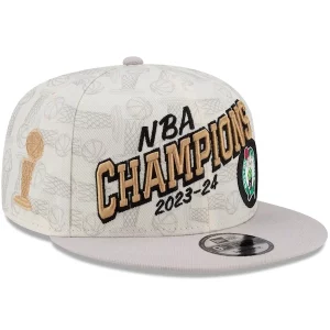Magnificent Boston Celtics New Era 2024 NBA Finals Champions Locker Room 9FIFTY Snapback Hat   Cream perfect for showing team spirit