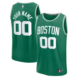 Fantastic Boston Celtics Fast Break Custom Jersey   Icon Edition   Kelly Green/White/Black to elevate your game - day look