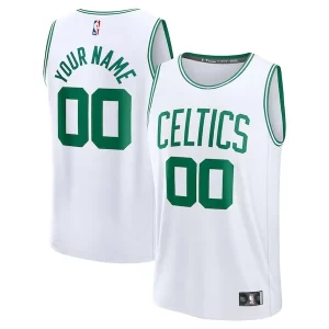 Charming Boston Celtics Fast Break Custom Jersey   Association Edition   White/Kelly Green/Black to elevate your game - day look
