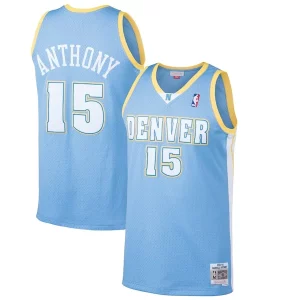 Stunning Carmelo Anthony Denver Nuggets Hardwood Classics Swingman Jersey   Light Blue to elevate your game - day look