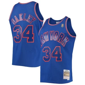 Fantastic Charles Oakley New York Knicks 1996/97 Hardwood Classics Swingman Jersey   Blue for ultimate sports enthusiasts