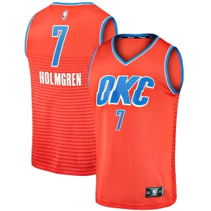 Gorgeous Chet Holmgren Oklahoma City Thunder Fast Break Replica Player Jersey   Statement Edition   Orange to stand out at the arena