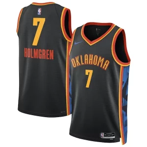 Stunning Chet Holmgren Oklahoma City Thunder Nike Unisex 2024/25 Swingman Player Jersey   City Edition   Black for passionate basketball fans