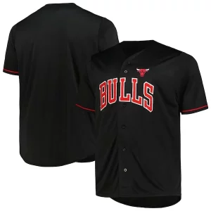 Superb Chicago Bulls Profile Big & Tall Pop Jersey   Black perfect for showing team spirit