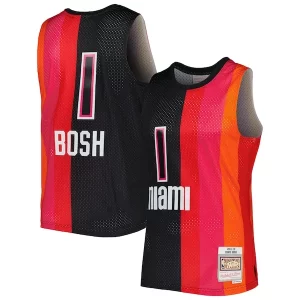 Exquisite Chris Bosh Miami Heat Hardwood Classics 2011/12 Split Swingman Jersey   Black/Red for ultimate sports enthusiasts
