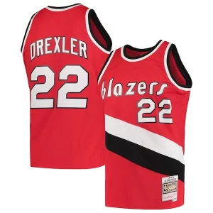 Fantastic Clyde Drexler Portland Trail Blazers 1983/84 Hardwood Classics Swingman Jersey   Red to stand out at the arena