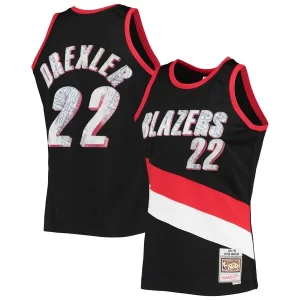 Charming Clyde Drexler Portland Trail Blazers 1991/92 Hardwood Classics NBA 75th Anniversary Diamond Swingman Jersey   Black a must - have for collectors