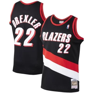 Magnificent Clyde Drexler Portland Trail Blazers 1991/92 Hardwood Classics Swingman Jersey   Black to elevate your game - day look