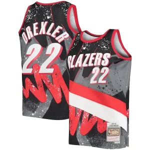 Superb Clyde Drexler Portland Trail Blazers Hardwood Classics 1991/92 Hyper Hoops Swingman Jersey   Black for ultimate sports enthusiasts