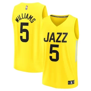 Magnificent Cody Williams Utah Jazz Youth 2024 NBA Draft Fast Break Player Jersey   Icon Edition   Yellow to elevate your game - day look