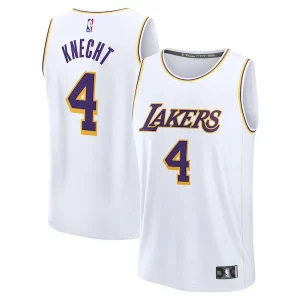 Gorgeous Dalton Knecht Los Angeles Lakers Fast Break Replica Player Jersey   Association Edition   White perfect for showing team spirit