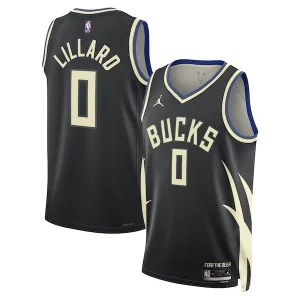 Gorgeous Damian Lillard Milwaukee Bucks Jordan Brand Unisex Swingman Player Jersey   Statement Edition   Black a must - have for collectors