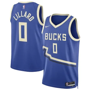 Stunning Damian Lillard Milwaukee Bucks Nike Unisex 2024/25 Swingman Player Jersey   City Edition   Royal perfect for showing team spirit