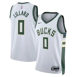 Charming Damian Lillard Milwaukee Bucks Nike Unisex Fear The Deer Swingman Player Jersey   Association Edition   White perfect for showing team spirit